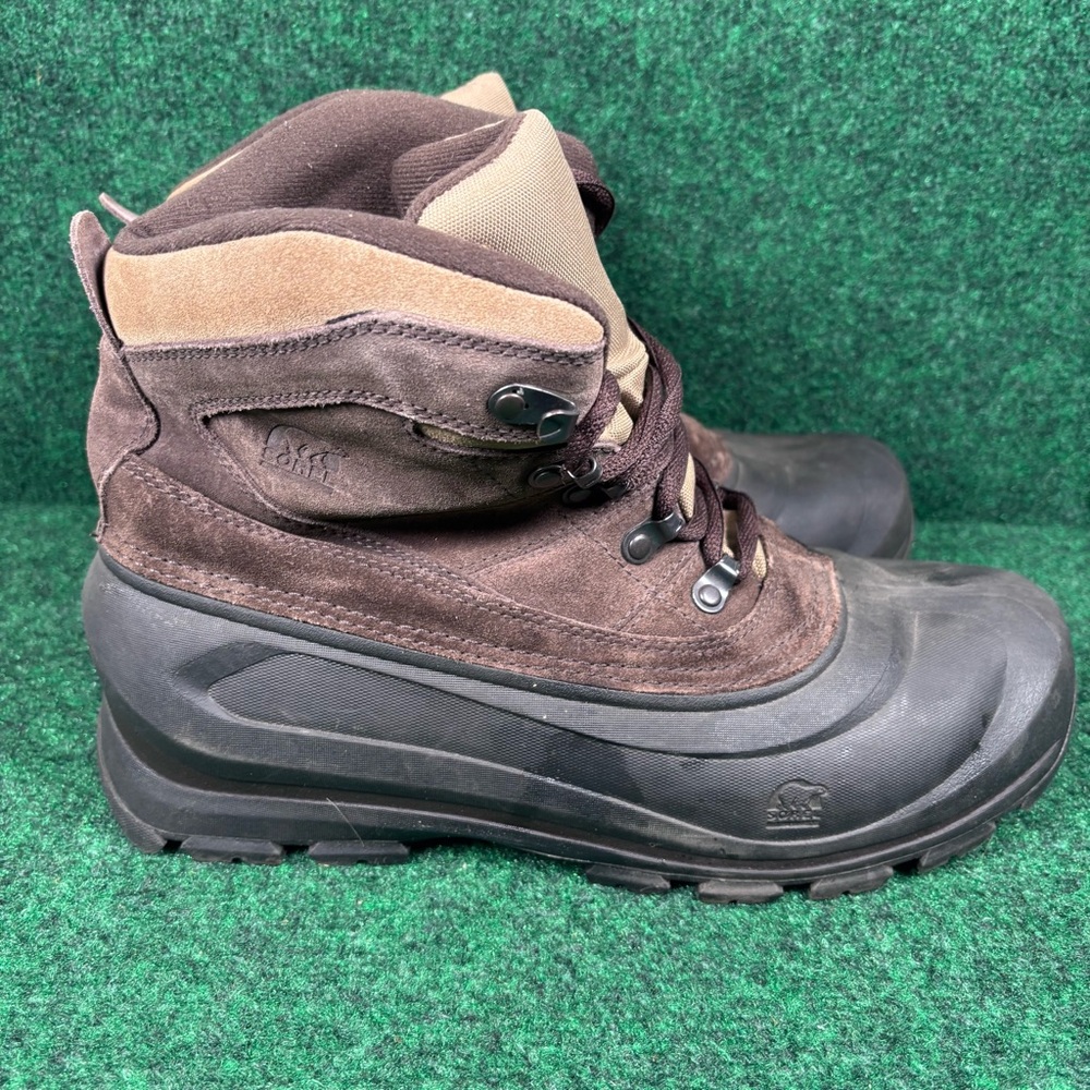 Sorel Cold Mountain Zip Boots Mens Size 11 Brown Gray Thinsulate Winter Snow